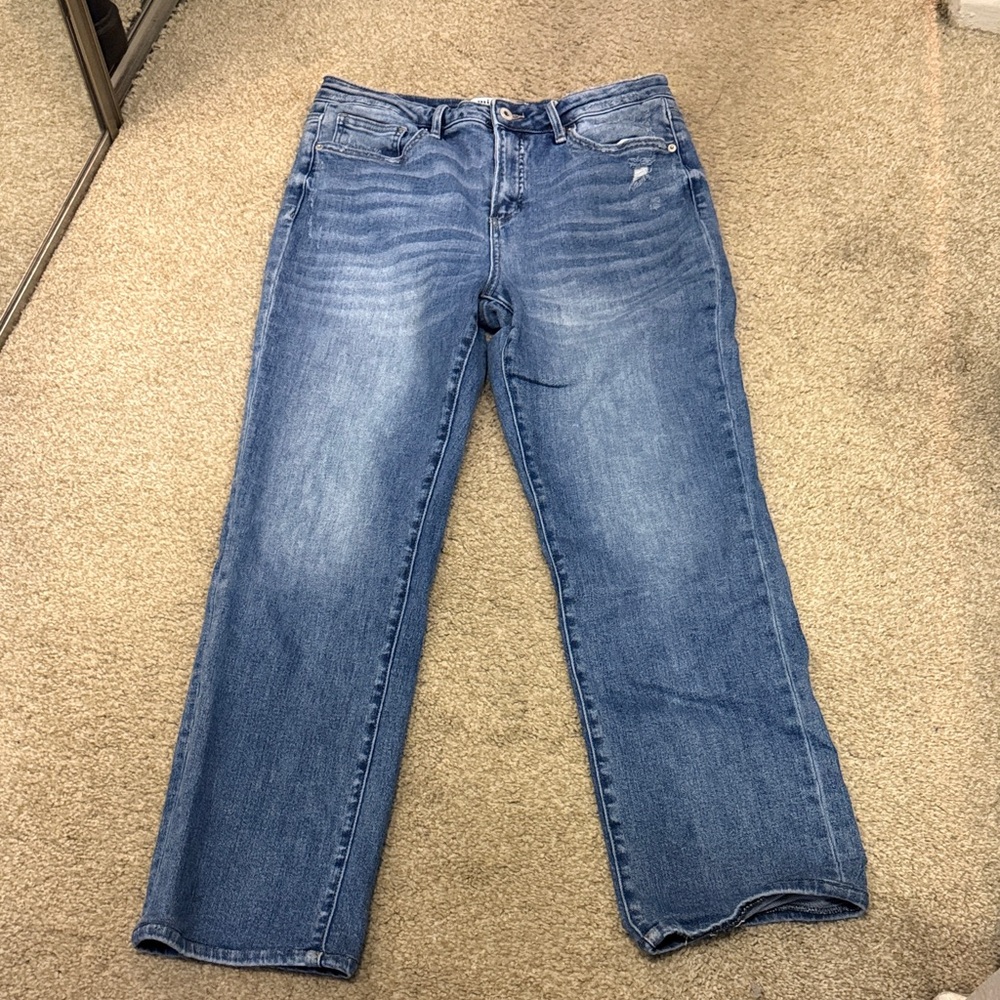 Stylish Blue Straight Leg Women's Jeans